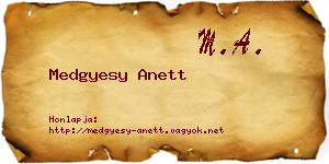 Medgyesy Anett névjegykártya